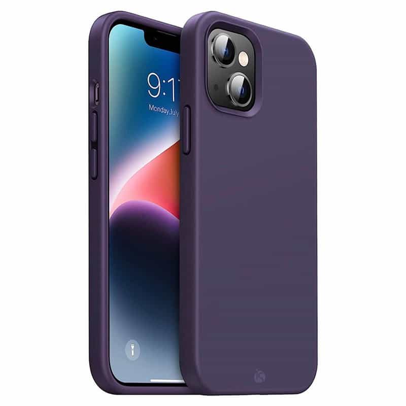 Funda en Silicona Líquida Magsafe iPhone 14 Morado Oscuro