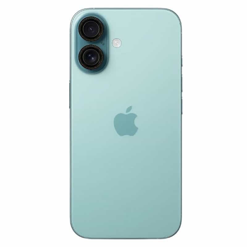 Protection d'appareil photo iPhone 16 Paillettes Noires