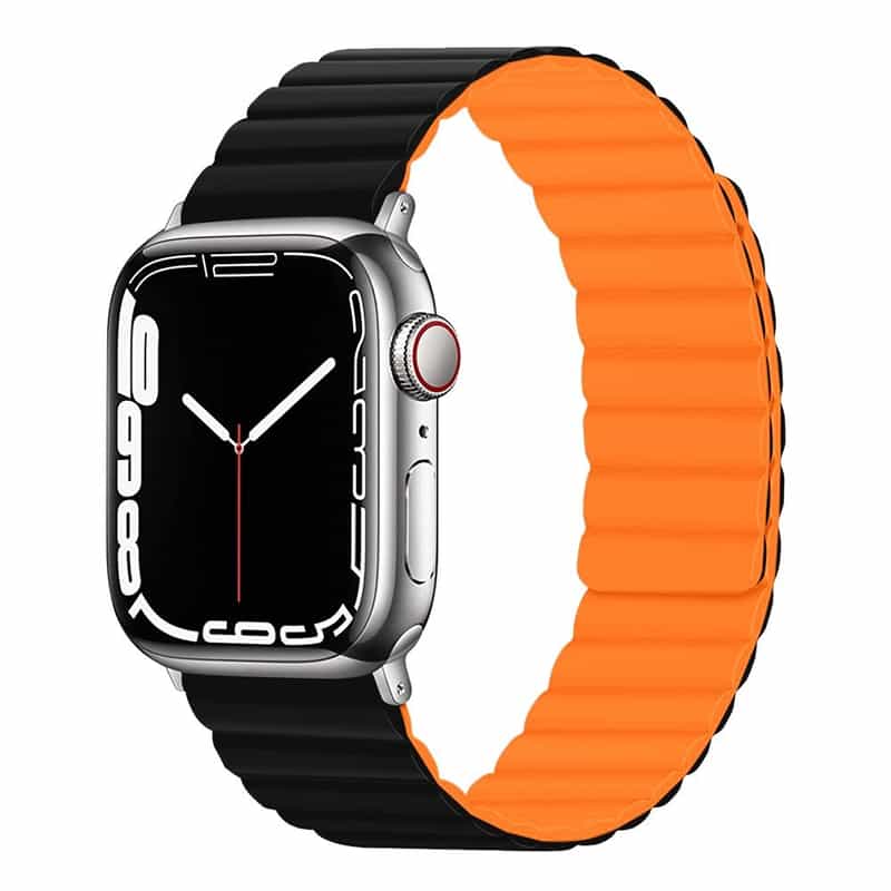 Bracelete Magnética para Apple Watch 38/40/41mm   M/L Laranja e Preto