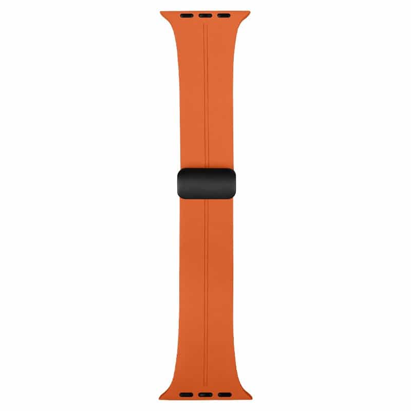 Bracelet Magnétique en Silicone pour Apple Watch 38   42mm (2024) Orange