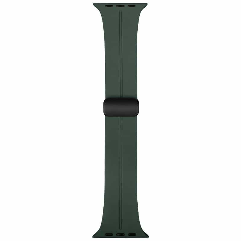 Bracelet Magnétique en Silicone pour Apple Watch 38   42mm (2024) Vert