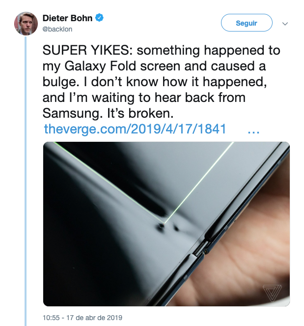 Começaram os problemas com o Samsung Galaxy Fold!