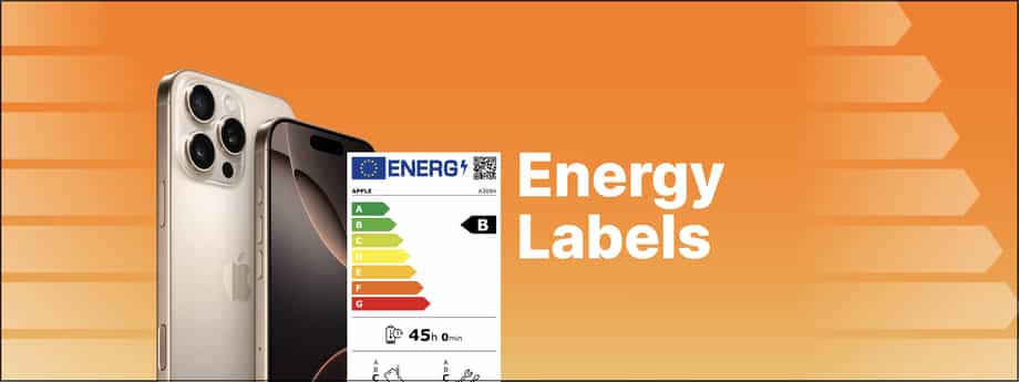 Imagem sobre iServices com etiqueta energética nos Smartphones e Tablets